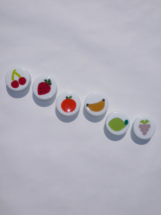 White Fruity Glass Coaster