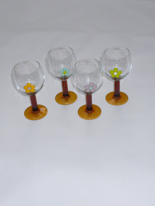 Dots - Amber Stem Wine Flowers