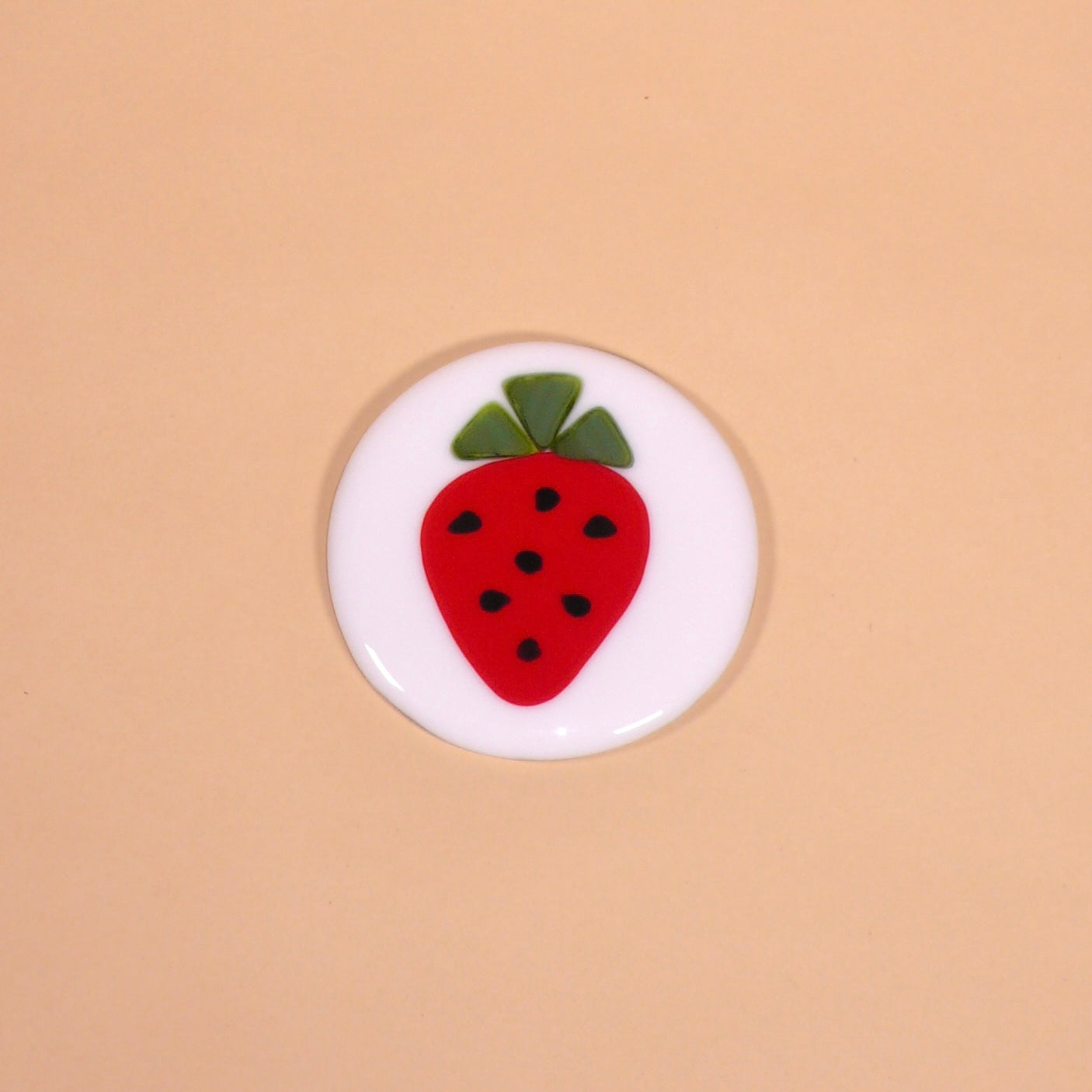 White Fruity Glass Coaster